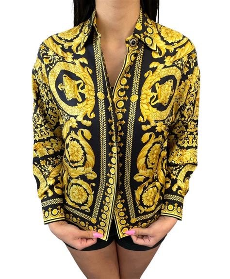 versace classic silk shirts|Versace silk shirt women's.